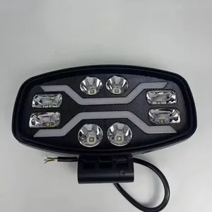 Led Flowing Yellow And White Dual Spot Lights Headlight Driving Lights With Sequential Dynamic Indicators For Truck Trailer