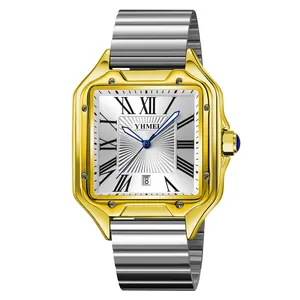 조정 가능한 클래식 2024 패션 남자의 시계 남자 로마 숫자 빛나는 가죽 밴드 석영 아날로그 비즈니스 남자의 손목 시계