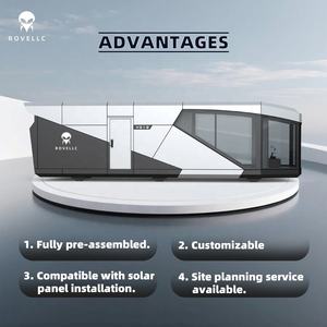 บ้านแคปซูลเหล็กแบบกำหนดเองสำหรับใช้ในบ้าน โรงแรมเชิงพาณิชย์ ราคาแข่งขัน สถาปัตยกรรมคอนเทนเนอร์ขนส่ง - Product Image 2