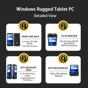 ODM/OEM Waterdichte Robuuste Mobiele Computers Industriële Windows <span class=keywords><strong>PDA</strong></span> Apparaat 2D Barcode Scanner NFC Handheld <span class=keywords><strong>PDA</strong></span> Windows 11 Pro - Product Image 5