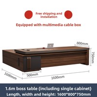 LBZ-180X  Ensemble bureau et chaise de direction Boss avec design en forme de L, table de bureau moderne personnalisable et bibliothèque