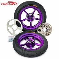 HSKABIN Tuttio Yozma EM5 RTR Moto électrique tout-terrain avec roues Kenda Curve Supermoto violettes de 12 pouces, pièces de moto, pneu tout-terrain