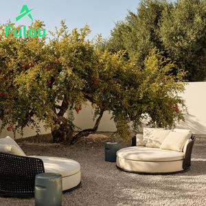 Meubles de club d'intérieur et d'extérieur luxueux, lit de jour rond en rotin pour <span class=keywords><strong>patio</strong></span>, meubles de piscine modernes pour hôtels, lit de bronzage en osier pour le jardin - Product Image 4