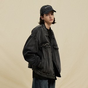 Veste en jean à la mode pour hommes coupe ajustée casual adolescents garçons jeans en denim vestes et manteaux veste en jean pour hommes - Product Image 2