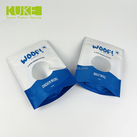Sachet personnalisé imprimé en plastique pour aliments pour animaux de compagnie, emballage pour cou de poulet, pochette verticale réutilisable en aluminium Mylar pour friandises pour chiens et chats