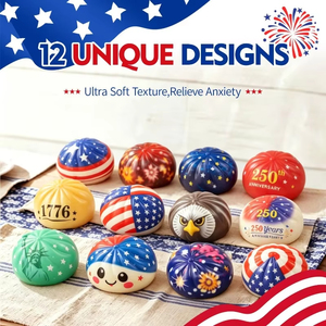 Independence Day Squeeze Toys Dumplings Colorful Fidget Dumplings Stress Ball Giant Sensory Glitter Toys with <b>Steamer</b> - Product Image 2