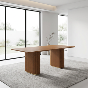 Table à manger en bois moderne, rectangulaire, pieds en bois massif, design stable, style minimaliste, meubles pour la salle à manger - Product Image 2