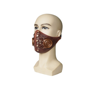 Máscara de Látex de Media Cara con Diseño de Calavera Gris, Accesorio para Fiesta de Halloween, Figura Pintada a Color, Material de Emulsión - Product Image 2