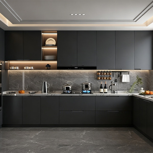 Mobile da Cucina di Lusso Sophia in Legno, Corpo in Truciolato, Ante Senza Vernice, Pannello in Fibra ad Alta Densità, Mobile Moderno in Legno Verniciato - Product Image 2