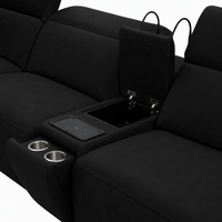 Canapé inclinable électrique modulaire de style italien de luxe avec appuie-têtes motorisés, console multimédia intégrée et lampes de lecture pour villa