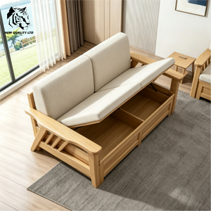 โซฟาผ้าแฟชั่นใหม่จากโรงงานจีน ราคาดี ปรับแต่งได้ มีสินค้าในสต็อก พร้อมบริการดรอปชิปปิ้ง เฟอร์นิเจอร์ห้องนั่งเล่น โซฟาไม้พร้อมที่เก็บของ - Product Image 2