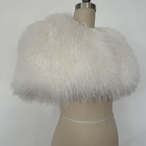 2026 Al por mayor Poncho, chal, capa y mantón <span class=keywords><strong>de</strong></span> lana esponjosa <span class=keywords><strong>de</strong></span> lujo para mujer, <span class=keywords><strong>de</strong></span> piel <span class=keywords><strong>de</strong></span> Mongolia, para invierno - Product Image 2
