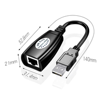 Kit Adaptador de Extensión USB a RJ45, 50M, USB 2.0 a través de Cable Ethernet Cat5e/6, Extensor para Teclado, Ratón y Cámara