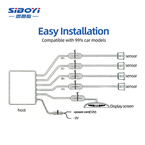 Sistema di Sensori di Parcheggio per Auto, 4 Sensori, Kit Radar <span class=keywords><strong>a</strong></span> Ultrasuoni 40KHz, Allarme Sonoro DC12V, Impermeabile IP67, Visione Notturna per Berline - Product Image 4