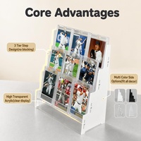 Présentoir à cartes à collectionner en acrylique à 3 niveaux, support détachable pour cartes gradées, pour cartes de sport, Pokémon et cartes à collectionner, vente en gros