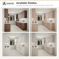 Meuble de cuisine stratifié au design moderne, aménagement en U, boîtes de rangement en MDF, unités sur mesure et rangements extractibles