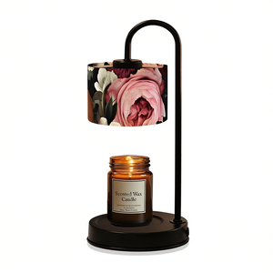 Electric Candle Warmer Lamp With Rose Linen Shade Adjustable Brightness For Scented <b>Wax</b> Candles Home Decor - Product Image 1