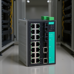 Switch Gestionado Moxa EDS-518A-SS-SC de 16 Puertos 10/100Mbps para Carril DIN, Switch Industrial para Empresas - Product Image 3