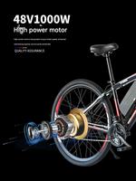 Vélo électrique puissant 29 pouces Pneu gras Alliage d'aluminium Moteur de moyeu arrière 1000W Frein à disque 7 vitesses pour adultes