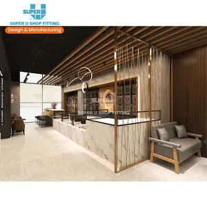 현대 커피 숍 디자인 아이디어 크리 에이 티브 카페 디스플레이 솔루션 쇼케이스 인기있는 매장 장식 커피 숍