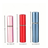 Flacon pulvérisateur de parfum rechargeable 5ml 10ml 15ml avec capuchon à tirette, étui cylindrique mince en aluminium et flacon intérieur en verre – Grande Vente
