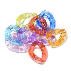 透明シートアクリルカラーチェーン光沢プラスチックオープンチェーンチェーンキーペンダントDIYモバイルジュエリー - Product Image 3