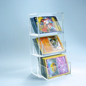 Manufacturer Wholesale Transparent Custom Third Floor Acrylic Card Holder Drawer <b>Display</b> <b>Case</b> for Game Card Collection - Product Image 1