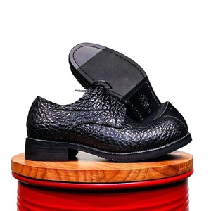 Chaussures pour hommes 2026 en cuir de bison à bout rond, style business formel, baskets décontractées britanniques, version coréenne tendance, pour mariage - Product Image 5