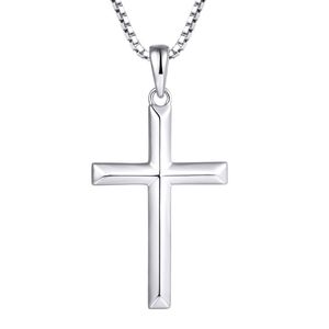 YH JEWELLERY Collana con Ciondolo a Croce Semplice in Argento <span class=keywords><strong>Sterling</strong></span> 925 Massiccio per Donna, Gioielli Raffinati - Product Image 2