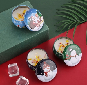 Penjualan pabrik lilin timah Multi mewah lilin kedelai beraroma lilin bulat kecil dengan bunga - Product Image 5