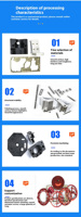 Pièces usinées CNC de haute précision sur mesure en aluminium et acier inoxydable, fraisage, tournage, perçage, brochage, électroérosion à fil, 3D pour