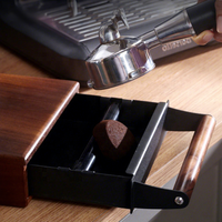 Boîte à café en bois de noyer, type tiroir, seau à résidus de café avec poignée en bois pour bar, café, cuisine, accessoire pour expresso