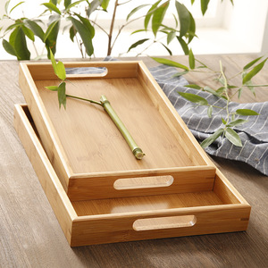 Juego de bandejas rectangulares de bambú para servir té, uso en hoteles y restaurantes - Product Image 2