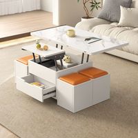 Meuble de salon multifonctionnel Table centrale carrée extensible Table basse pliante en bois