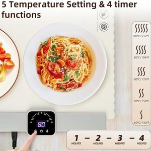 Nouvelle plaque chauffante portable à minuterie pour aliments, pliable et multifonctionnelle, pour la maison, coussin chauffant électrique pour repas - Product Image 5