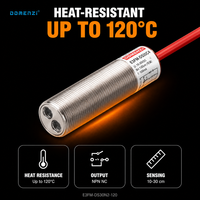 Capteur diffuseur NPN NC Domenzi E3FM-DS30N2-120 120°C résistant à la chaleur M18 pour interverrouillage de sécurité et automatisation des fours et des fours à convection