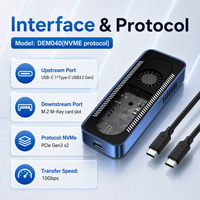Boîtier SSD NVMe M.2 à refroidissement actif 10 Gbit/s USB 3.2 Gen2 en aluminium, compatible M-Key, pour disque dur externe portable 8 To (PCIe)
