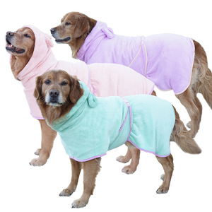 Peignoir pour animaux de compagnie Golden Retriever et Labrador, en polaire corail, séchage rapide, absorbant, utilisation quatre saisons - Product Image 1