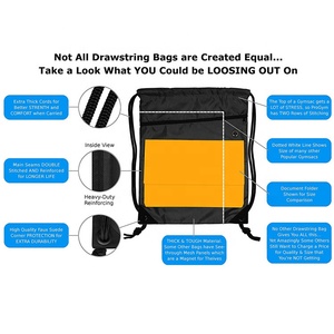 Fuerte de deportes gimnasio cadena bolso mochila negro Gymbag con auriculares agujero - Product Image 6