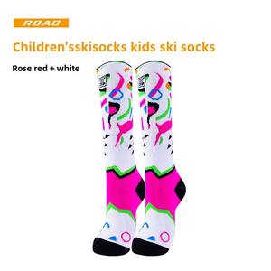 Chaussettes en laine mérinos pour enfants de printemps épaissi chaud Long Tube Crew High <span class=keywords><strong>Roller</strong></span> Skating Snow Ski Logo Body Boys Girls - Product Image 5