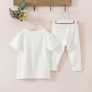 Ensemble de survêtement pour garçons, t-shirts et pantalons blancs unis, nouveau design, sur Taobao - Product Image 3