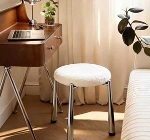 Tabouret empilable en tissu souple pour invités, tabouret de rechange pour usage domestique, tabouret de rangement et de coiffure luxueux et haut de gamme - Product Image 5