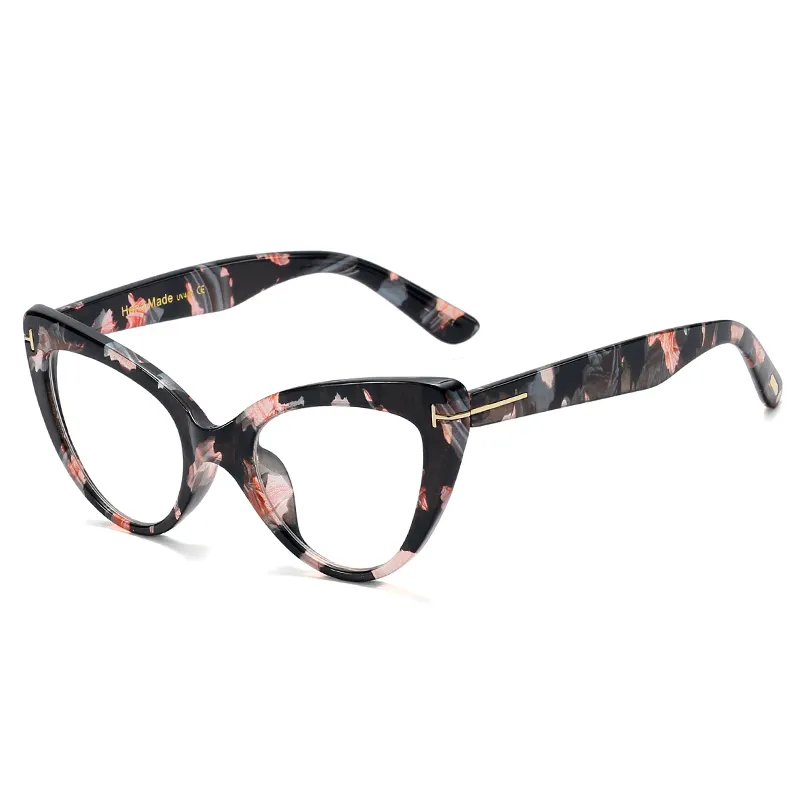 New Women Cat Eye Fancy Spectacle Prescription Optical Multicolor Eyewear Blue Light Blocking Glasses Frames