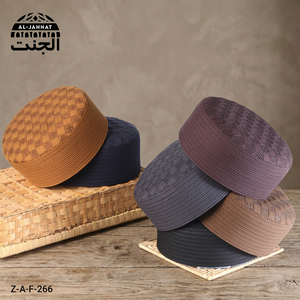 Chapeau kufi musulman rond avec logo personnalisé ZAF OEM ODM fabriqué à la main au Pakistan Chapeau islamique de forme ronde unique - Product Image 5
