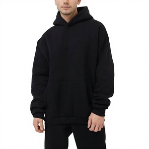 Vente en gros OEM – Tissu polaire tricoté uni en polyester/coton 440g pour l'hiver, respectueux de l'environnement, coupe régulière, imperméable, pour sweats à capuche oversize - Product Image 2