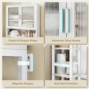 Étagère de rangement 3 niveaux <span class=keywords><strong>en</strong></span> <span class=keywords><strong>bois</strong></span> <span class=keywords><strong>pour</strong></span> salle de bain, à poser au-dessus des toilettes, gain de place - Product Image 5