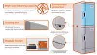 Casier industriel en acier inoxydable SUS304 à 6 portes, armoire vestiaire pour usine alimentaire et abattoir