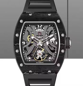Reloj de Pulsera Mecánico de Fibra de Carbono de Última Generación, Relojes Automáticos Tourbillon, Reloj de Hombre de Lujo con Esfera Hueca - Product Image 1