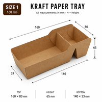 Contenant rectangulaire en papier kraft pour frites avec compartiment à sauce, idéal pour la vente en gros et l'emballage rapide des aliments