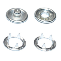 Bouton pression écologique à cinq broches en métal durable argenté pour vêtements en cuir à usage multiple